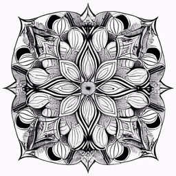 an intricate artwork in black and white