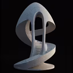 an artistic object made out of white marble