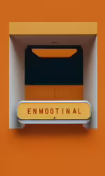 the wall above the sign has been made up with an orange backdrop