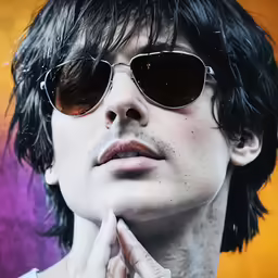 a man in sunglasses poses for the camera