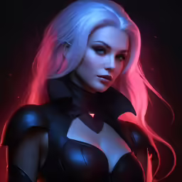 the beautiful blonde haired woman in black lingeriers