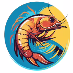 a shrimp that is jumping into the water