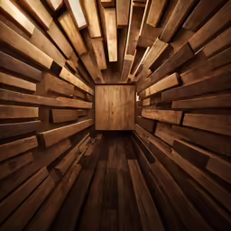 a wooden floor and a wood wall