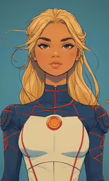 an anime character with blonde hair and an orange eye