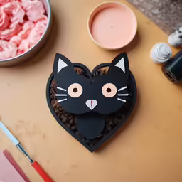 a paper craft that has a cat inside of it