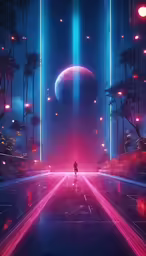 a man standing in the middle of an empty road