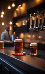 a bunch of glasses that are on a bar