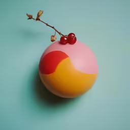 small vase with some berries on it