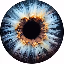 an eye is shown from above and has water on it