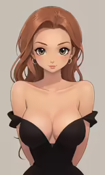 the beautiful girl has her breast covered by black lingerie