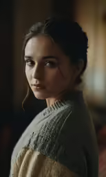 a young woman standing in a room