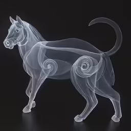 a glass model of a horse