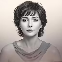 a black and white photograph of a woman
