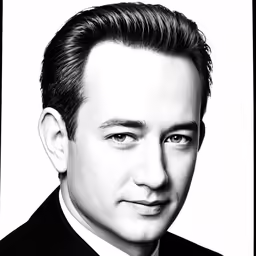 the man is in black and white, with a tie on