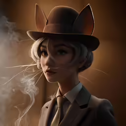 a digital painting of an animated character wearing a top hat