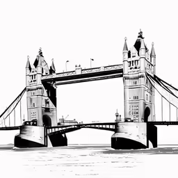 black and white photograph of tower bridge from across water
