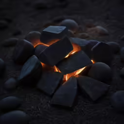 an assortment of rocks sitting on the ground