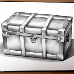 a drawing of a large, shiny briefcase