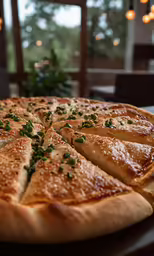 a pizza that is sitting on top of a table