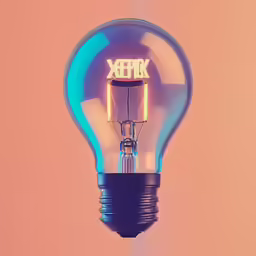 an empty light bulb has a lit up xfl logo