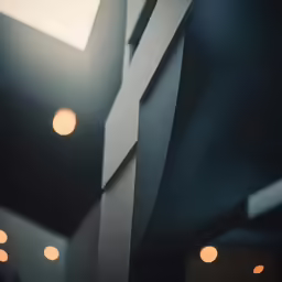 three square lights that are on and turned on
