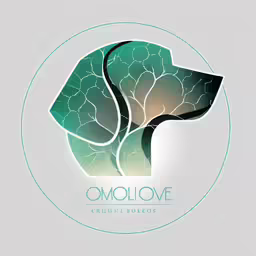 an oval sign with the text omolive and leaves