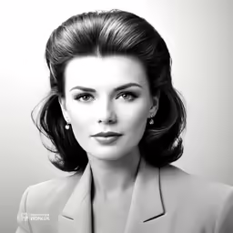 a black and white photograph of a woman