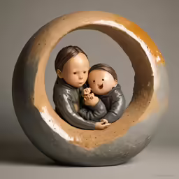 small toy of two people holding each other