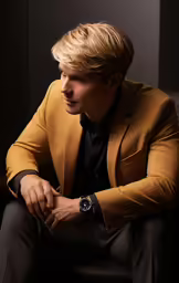 a man in a suit posing for a picture