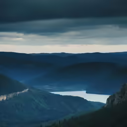 the view over the mountain and lake is magnificent