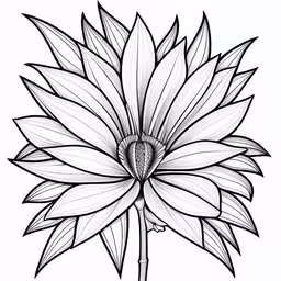 a large flower that is very attractive and beautiful,a drawing of a flower with lots of leaves