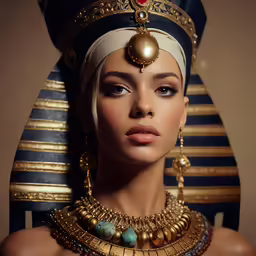 a close up shot of a queen of egypt