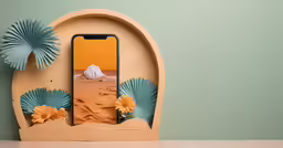 a cell phone is placed on a unique piece of artwork