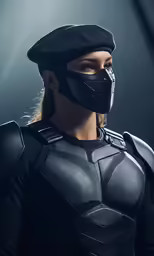 a man with a black mask and a black batman suit