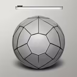 a metal object in front of a gray wall