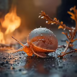 a leaf covered blow dry insect sitting on the ground