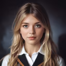 a girl in a white shirt is looking at the camera