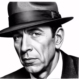 the face of a man in a black hat with his head tilted down