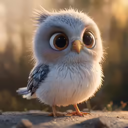 a white and brown owl looking at the camera