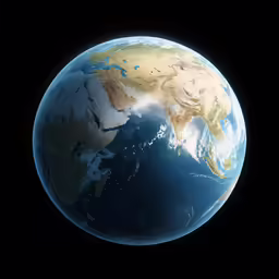 a large globe is shown from space