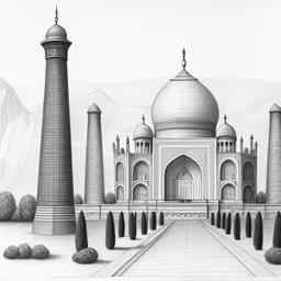 a drawing of a building that looks like it is constructed in an old world