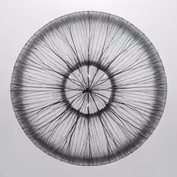 a drawing of a circular object on top of a wall