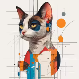 a cat with colorful markings and spots on its fur
