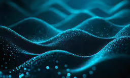 blue waves and stars create a background