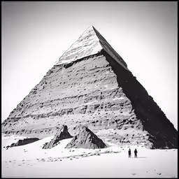 a very tall building in the snow on a mountain