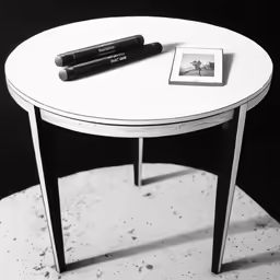 the end table is white with black trim