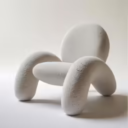 a white sculpture is sitting on a table
