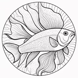 a coloring page with a fish in it