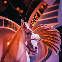 a bird and horse are seen here during the holiday season