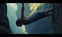 a man that is standing up on rocks